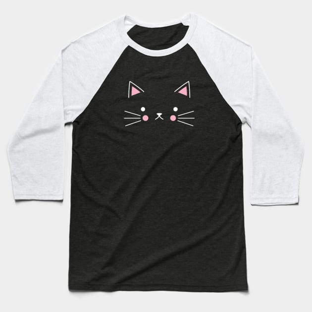 Cute Kitty Cat Design Baseball T-Shirt by Red Rov